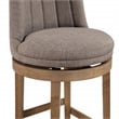 Rowan 2-Pack Swivel Barstool in Cement Gray Fabric with Medium Oak legs
