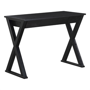 Marna Writing Desk w/ Drawer in Engineered Wood Black Finish