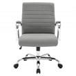 Mid-Back Office Chair with Padded armrests in Gray Fabric
