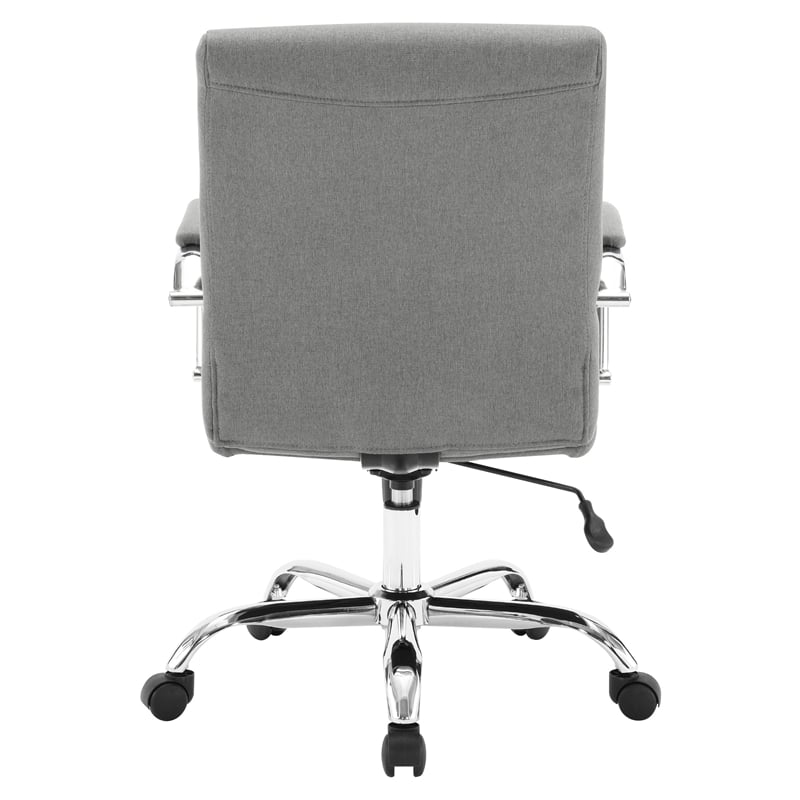 Mid-Back Office Chair with Padded armrests in Gray Fabric