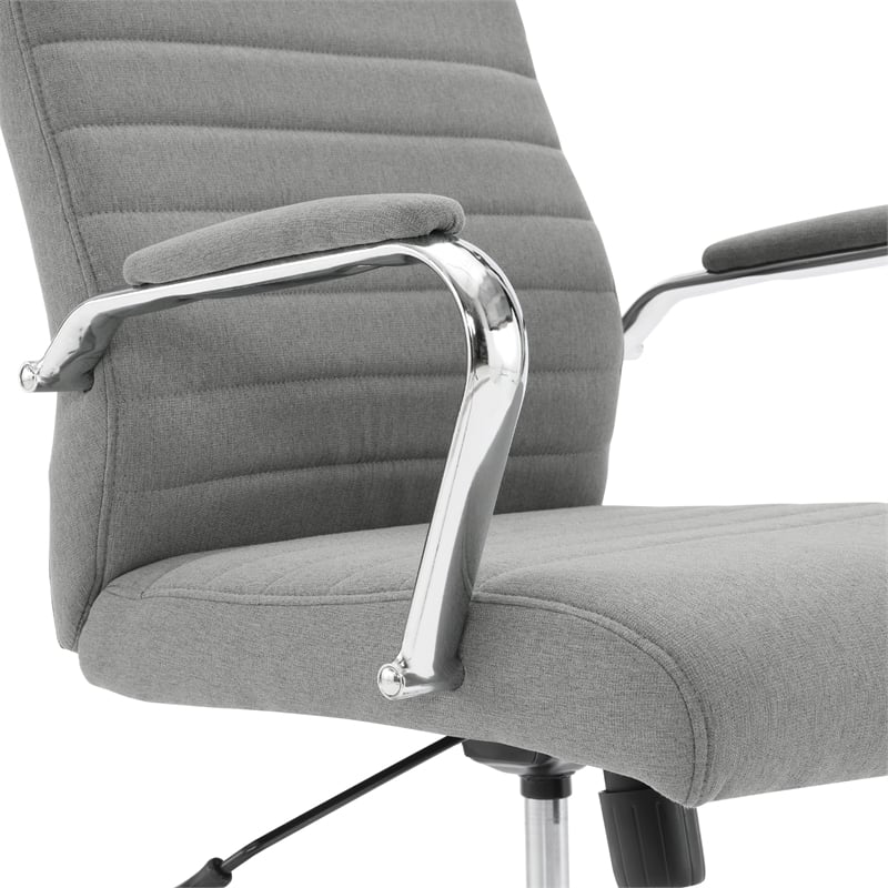Mid-Back Office Chair with Padded armrests in Gray Fabric