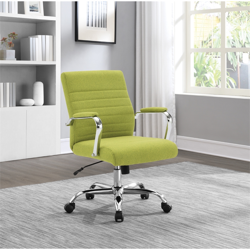 Mid-Back Office Chair in Basil Green Fabric