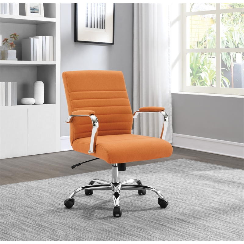 Mid-Back Office Chair in Nutmeg Orange Fabric