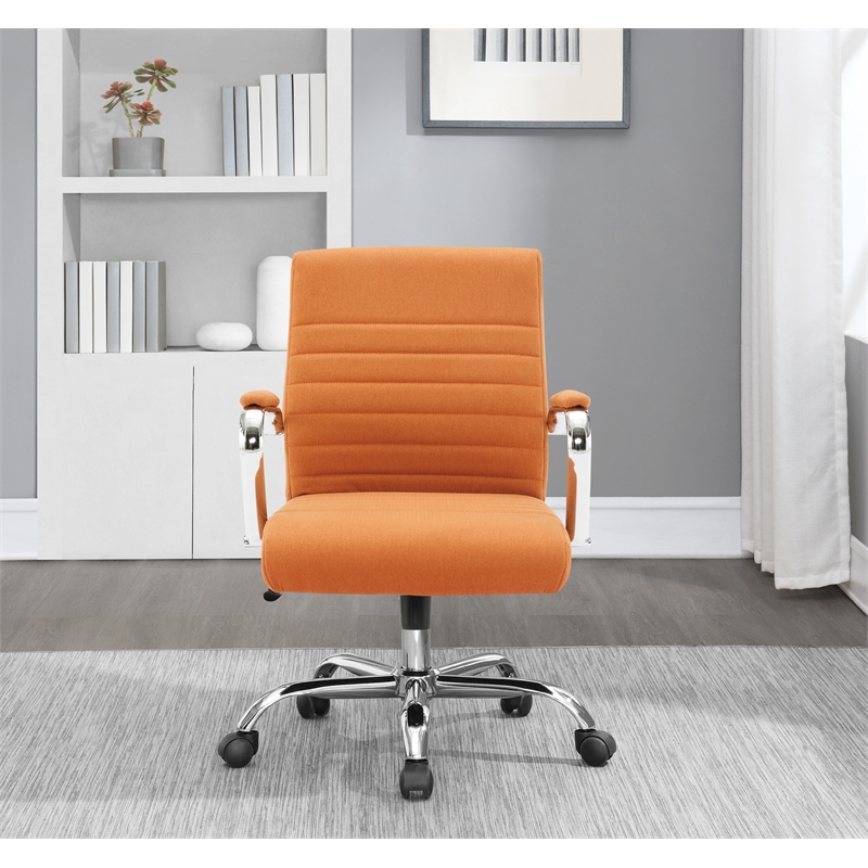 Mid-Back Office Chair in Nutmeg Orange Fabric
