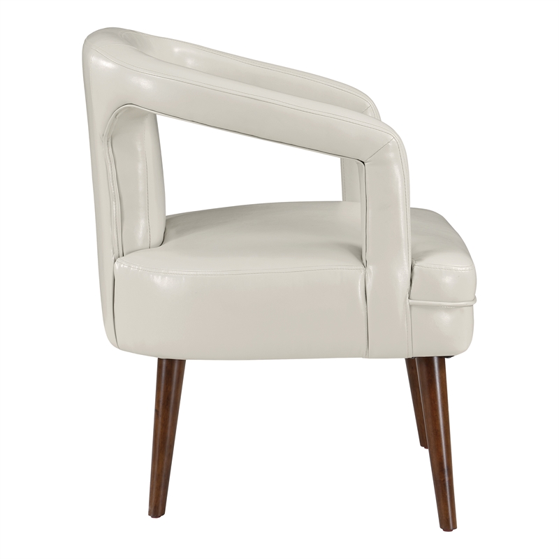 Mason Accent Reception Chair in Cream Faux Leather