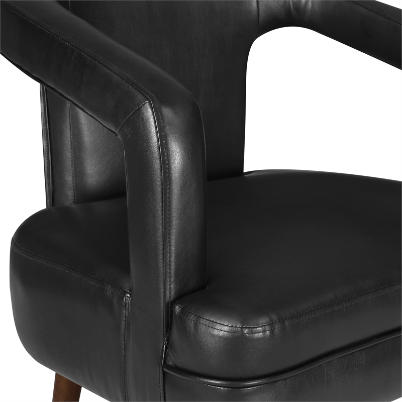 Mason Accent Reception Chair in Black Faux Leather