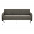 Lounge Sofa in Charcoal Fabric with Chrome Legs