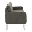 Lounge Sofa in Charcoal Fabric with Chrome Legs