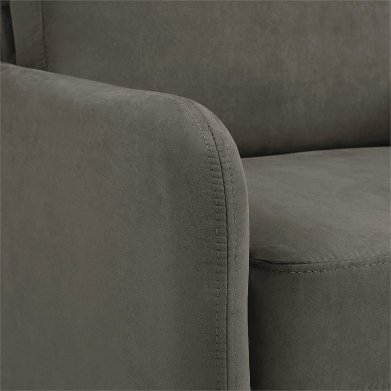 Lounge Sofa in Charcoal Fabric with Chrome Legs