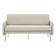 Lounge Sofa in Cream Faux Leather with Chrome Legs