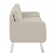 Lounge Sofa in Cream Faux Leather with Chrome Legs