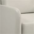 Lounge Sofa in Cream Faux Leather with Chrome Legs
