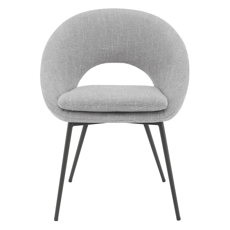 Millie Accent /Dinning Chair in Gray Fabric and Black Legs