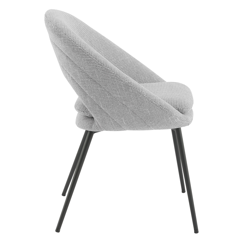 Millie Accent /Dinning Chair in Gray Fabric and Black Legs