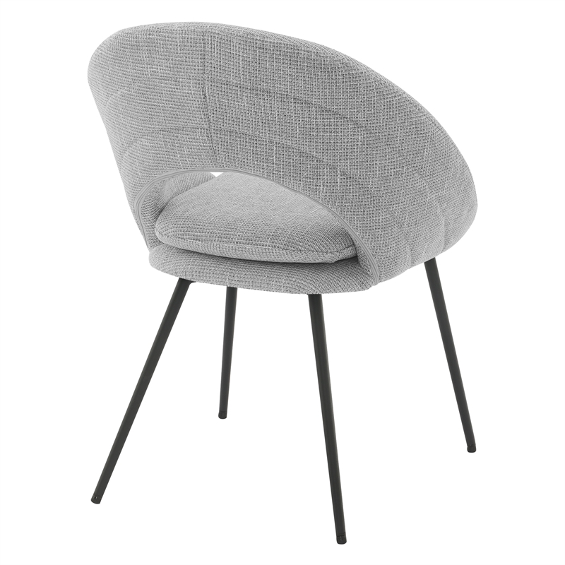 Millie Accent /Dinning Chair in Gray Fabric and Black Legs