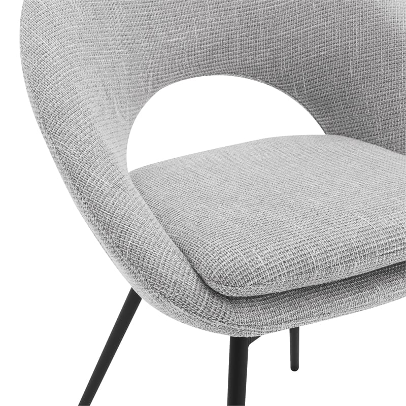 Millie Accent /Dinning Chair in Gray Fabric and Black Legs