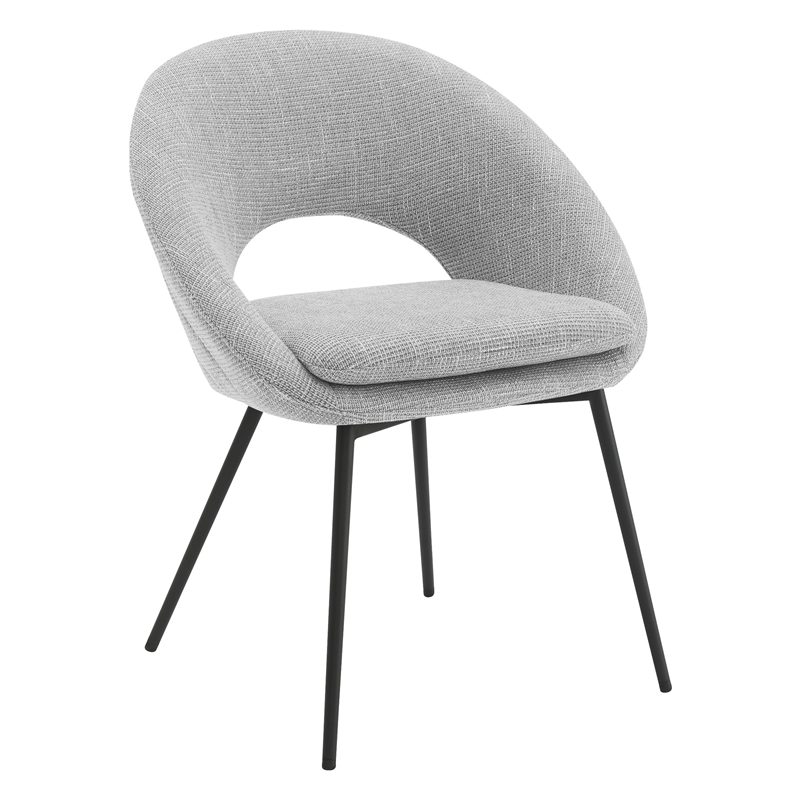 Millie Accent /Dinning Chair in Gray Fabric and Black Legs