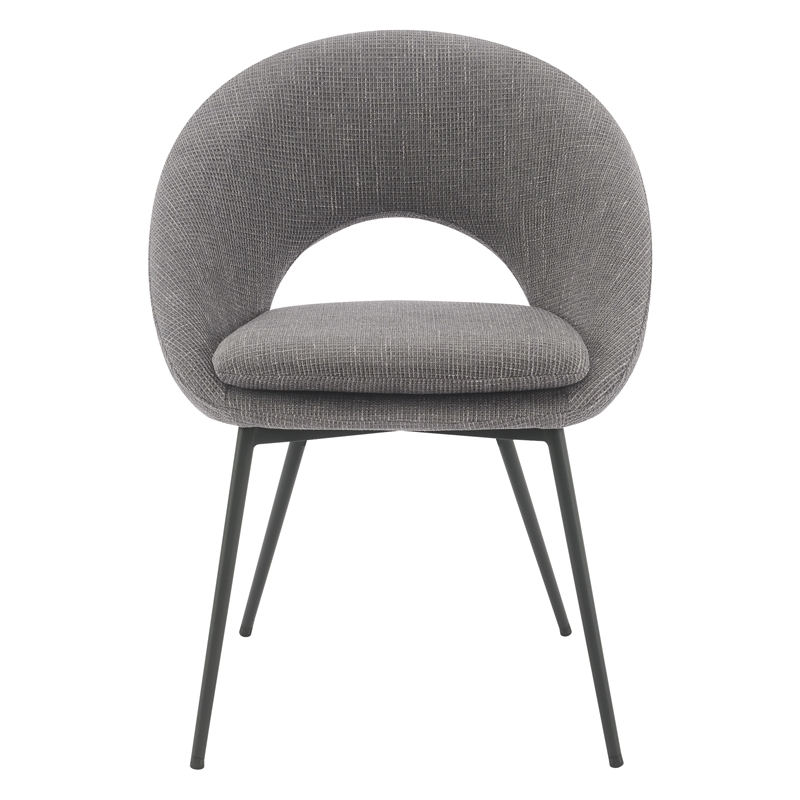 Millie Accent /Dinning Chair in Charcoal Fabric and Black Legs