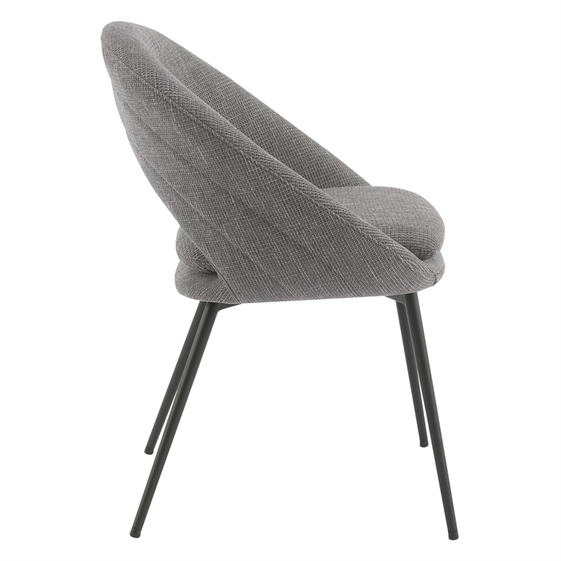 Millie Accent /Dinning Chair in Charcoal Fabric and Black Legs