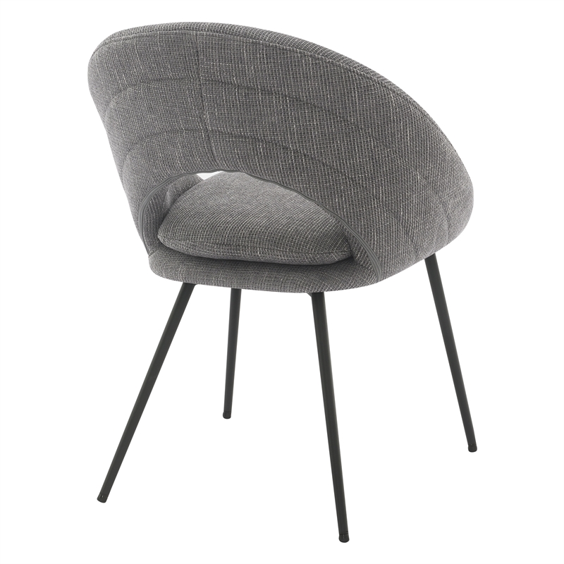 Millie Accent /Dinning Chair in Charcoal Fabric and Black Legs