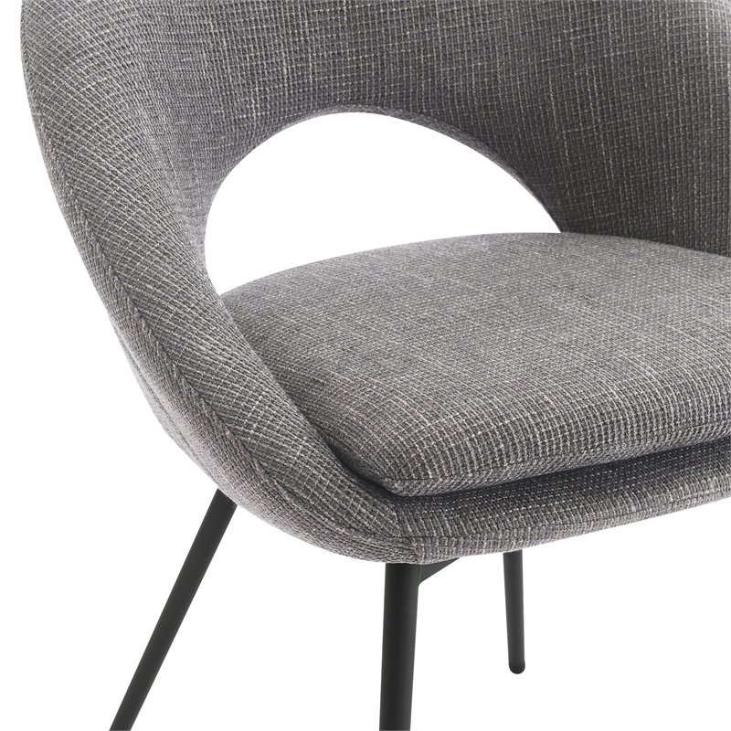 Millie Accent /Dinning Chair in Charcoal Fabric and Black Legs
