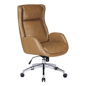 Blanchard Executive Office Chair in Nutmeg Faux Leather