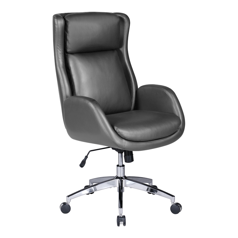 Blanchard Office Chair in Black Faux Leather