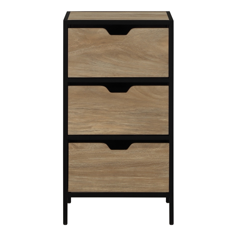Freeport 3-Drawer Accent Storage Cabinet Engineered Wood in Oak Assembled