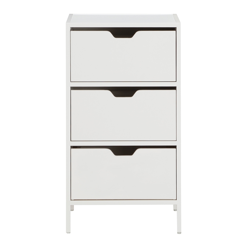 Freeport 3-Drawer Accent Storage Cabinet Engineered Wood in White