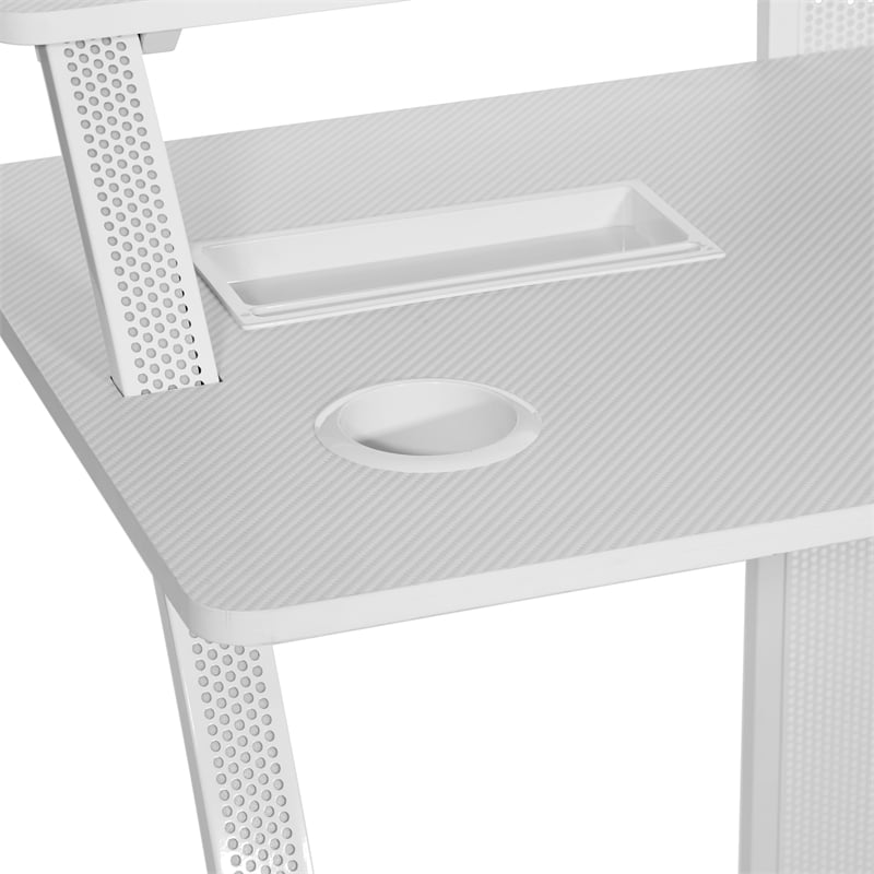 Code 30 Battlestation Gaming Desk in Engineered Wood White Finish