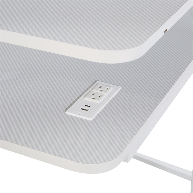 Code 30 Battlestation Gaming Desk in Engineered Wood White Finish