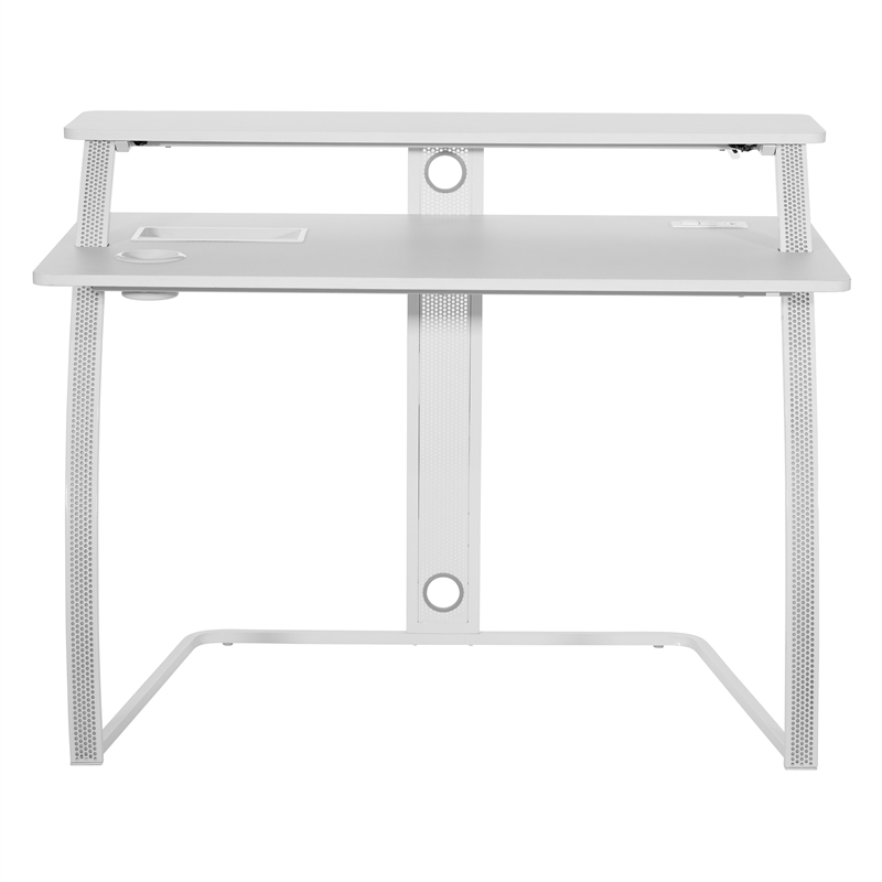 Code 30 Battlestation Gaming Desk in Engineered Wood White Finish