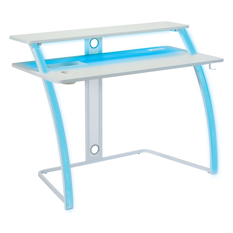 Code 30 Battlestation Gaming Desk in Engineered Wood White Finish