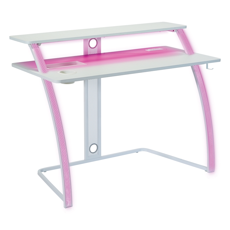 Code 30 Battlestation Gaming Desk in Engineered Wood White Finish