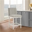 Kaylee 26 Spindle Counter Stool in Fog Fabric and Antique White Frame