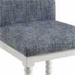 Kaylee 26 Spindle Counter Stool in Indigo Fabric and Antique White Frame