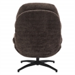 Kerry Swivel Lounge Chair & Footrest in Brown Fabric and Black Base