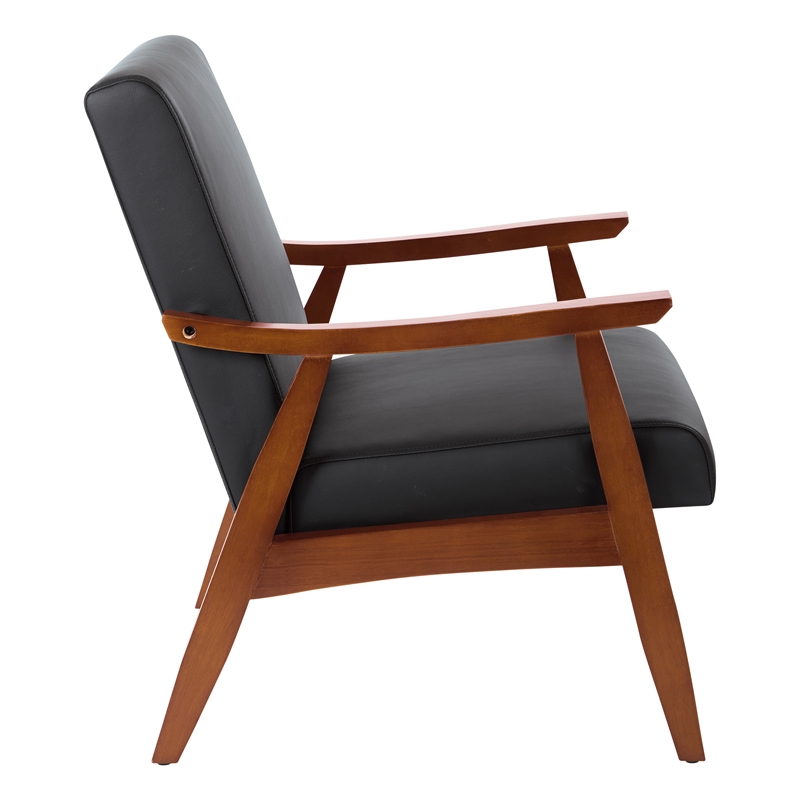 Davis Chair in Dillon Black Fabric with medium Espresso frame.