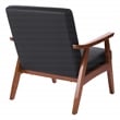 Davis Chair in Dillon Black Fabric with medium Espresso frame.