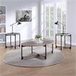 3 Piece Occasional Table Set in Engineered Wood Gray Woodgrain Finish