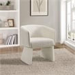 Lucas Accent Chair in Snow White Fabric with Bolted Legs