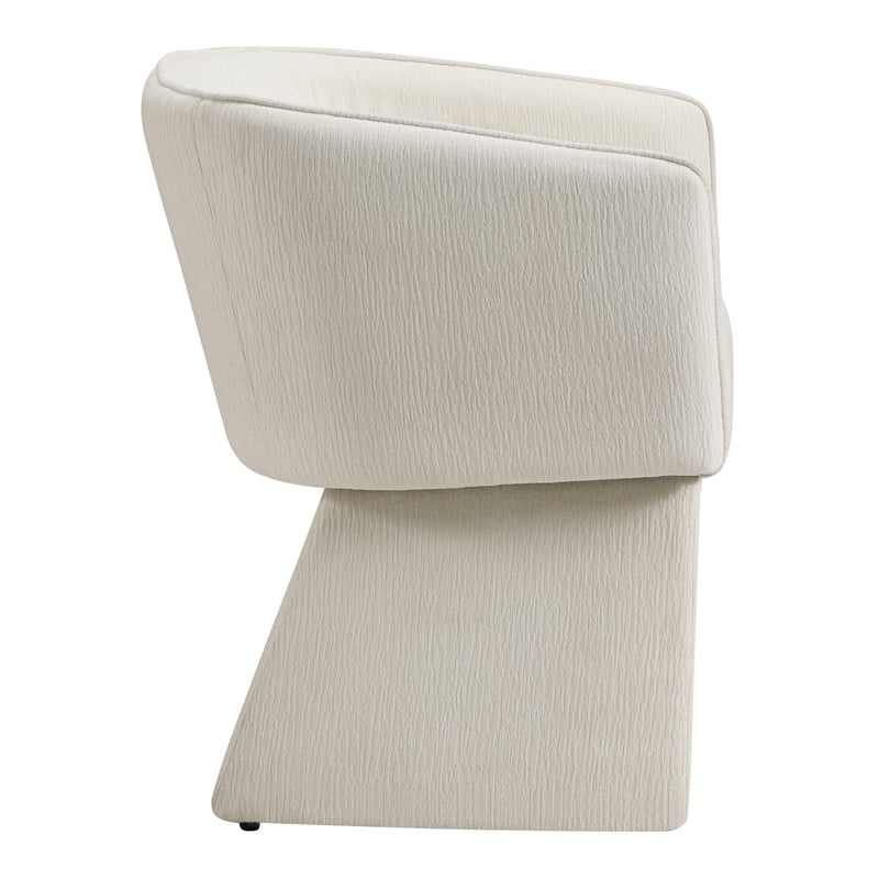 Lucas Accent Chair in Snow White Fabric with Bolted Legs