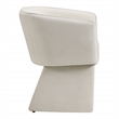 Lucas Accent Chair in Snow White Fabric with Bolted Legs
