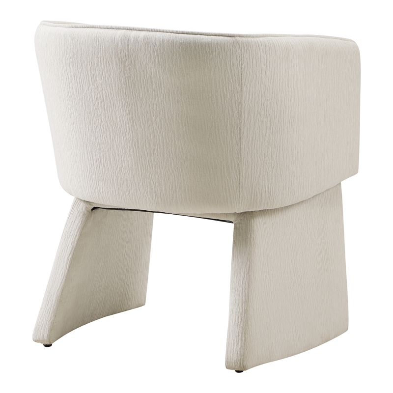 Lucas Accent Chair in Snow White Fabric with Bolted Legs
