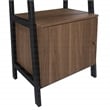 Lancaster Desk and Bookcase with 3 piece Wall System in Walnut Engineered Wood