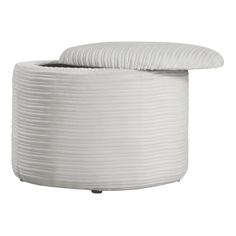 Brayfield Storage Ottoman in Taupe Cord Fabric