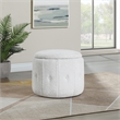 Brayfield Storage Ottoman in Sherpa Parchment Off White Fabric