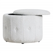 Brayfield Storage Ottoman in Sherpa Parchment Off White Fabric
