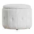 Brayfield Storage Ottoman in Sherpa Parchment Off White Fabric