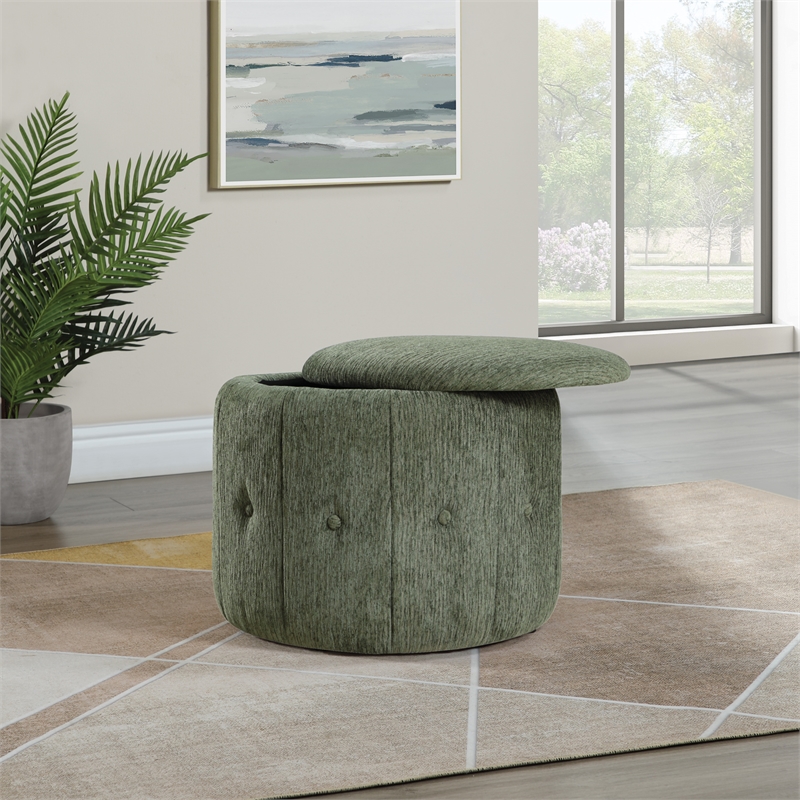 Brayfield Storage Ottoman in Pine Fabric